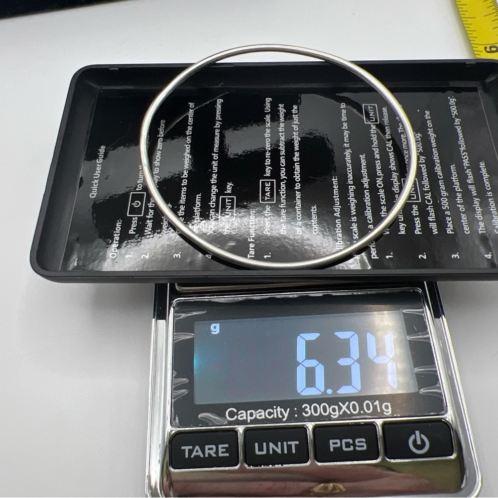 Simple Sterling Silver Rounded Bangle With No Des… - image 6